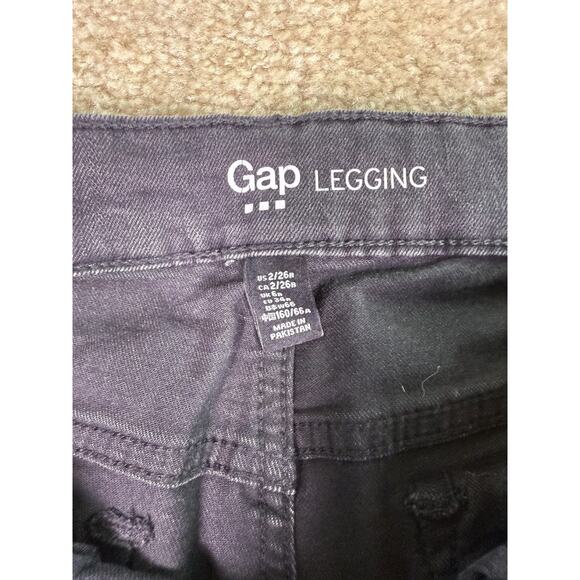 Gap Legging Jeans Women's Black Size 2 26 Distressed Denim Stretch Skinny E339 - Picture 4 of 13